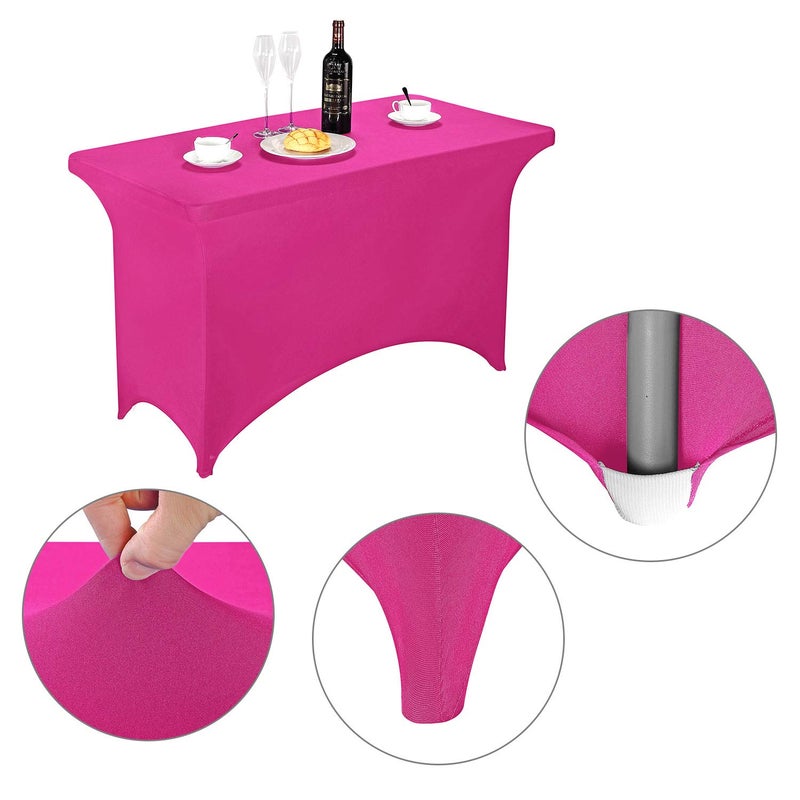 LZY Spandex Fitted Stretch Table Cover for 4ft or 6ft or 8ft Folding Table, Rectangular Cocktail Tablecloth, Perfect for Party or Banquet - Image 3